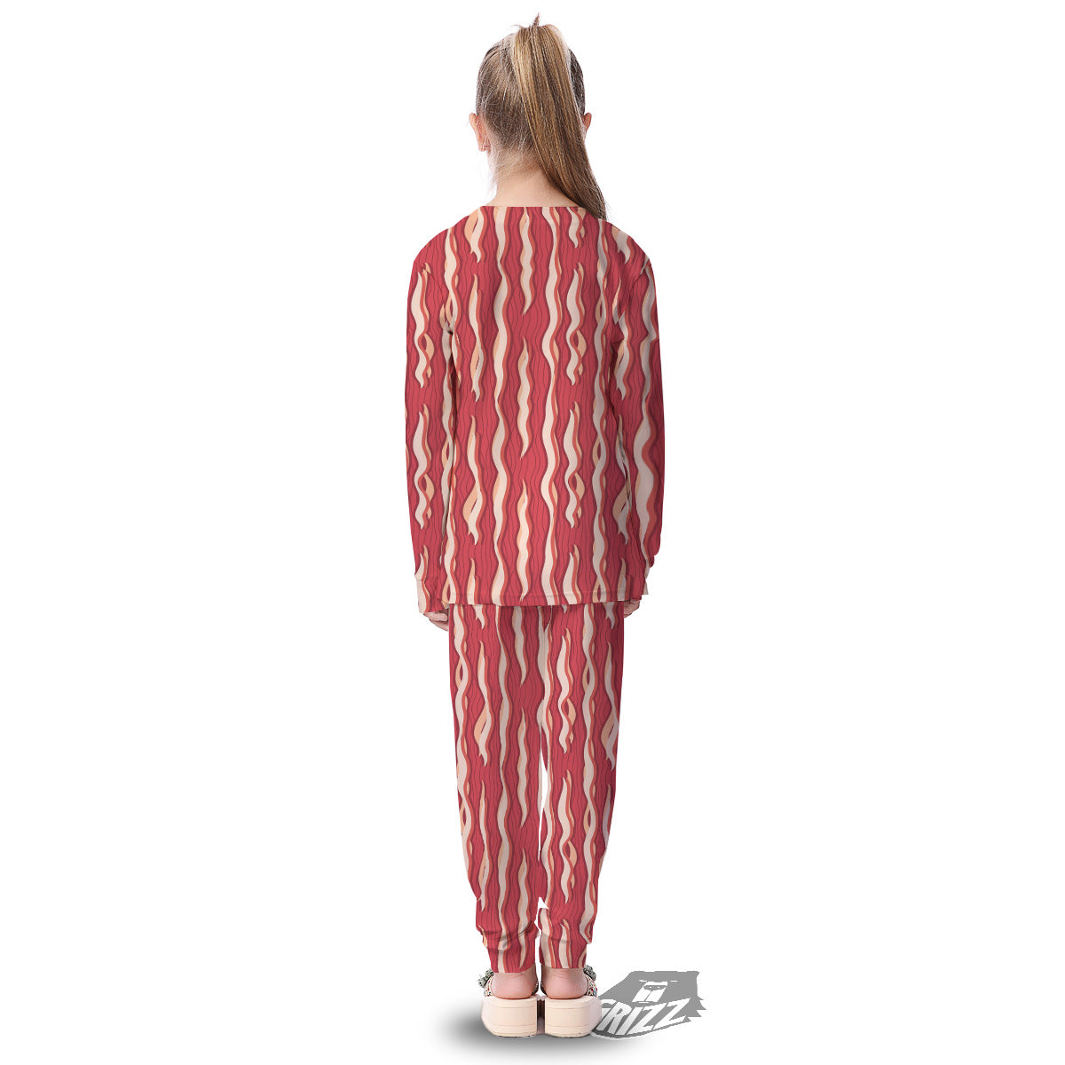 Bacon Texture Print Pattern Kid's Pajamas-grizzshop