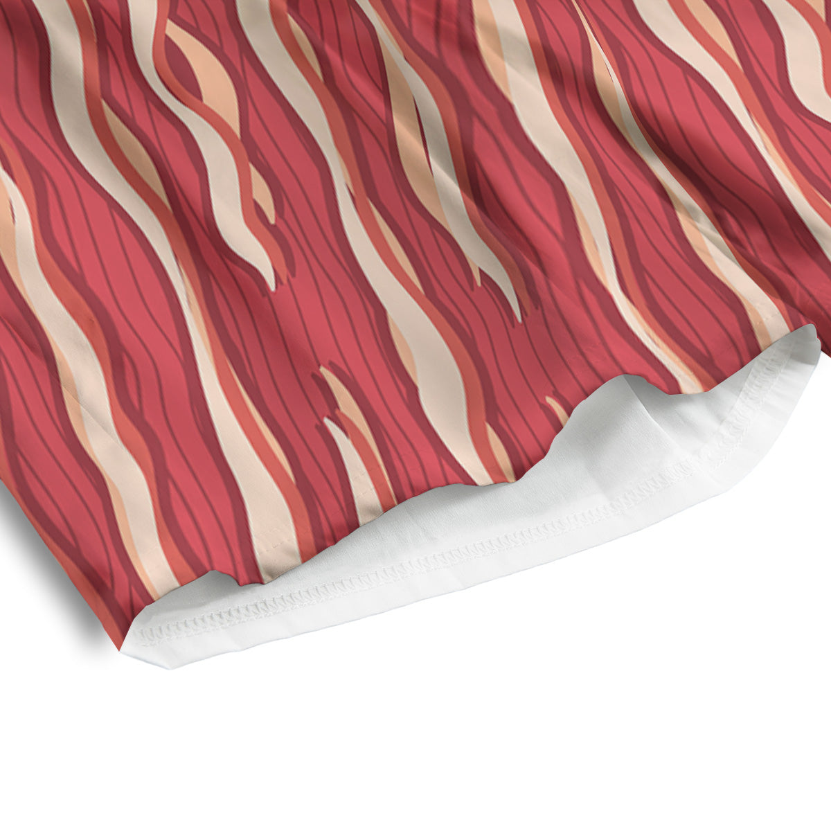 Bacon Texture Print Pattern Men's Athletic Shorts