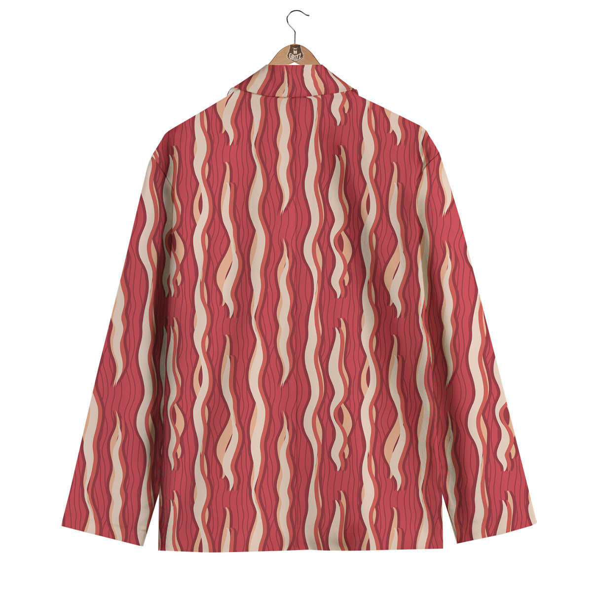 Bacon Texture Print Pattern Men's Blazer-grizzshop