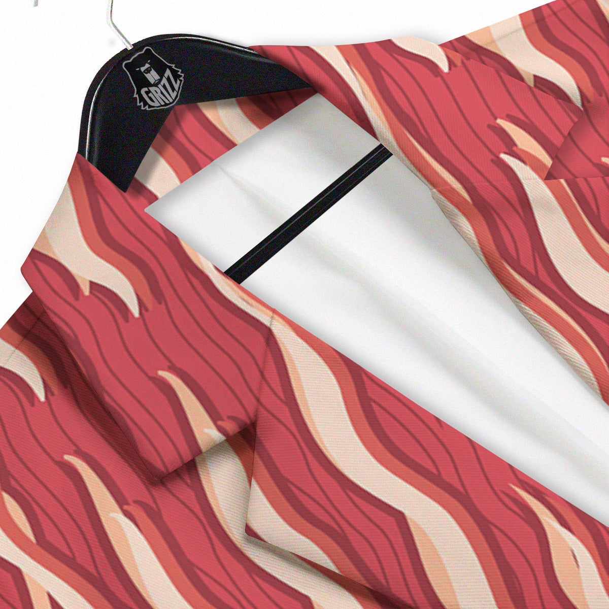 Bacon Texture Print Pattern Men's Sport Coat-grizzshop