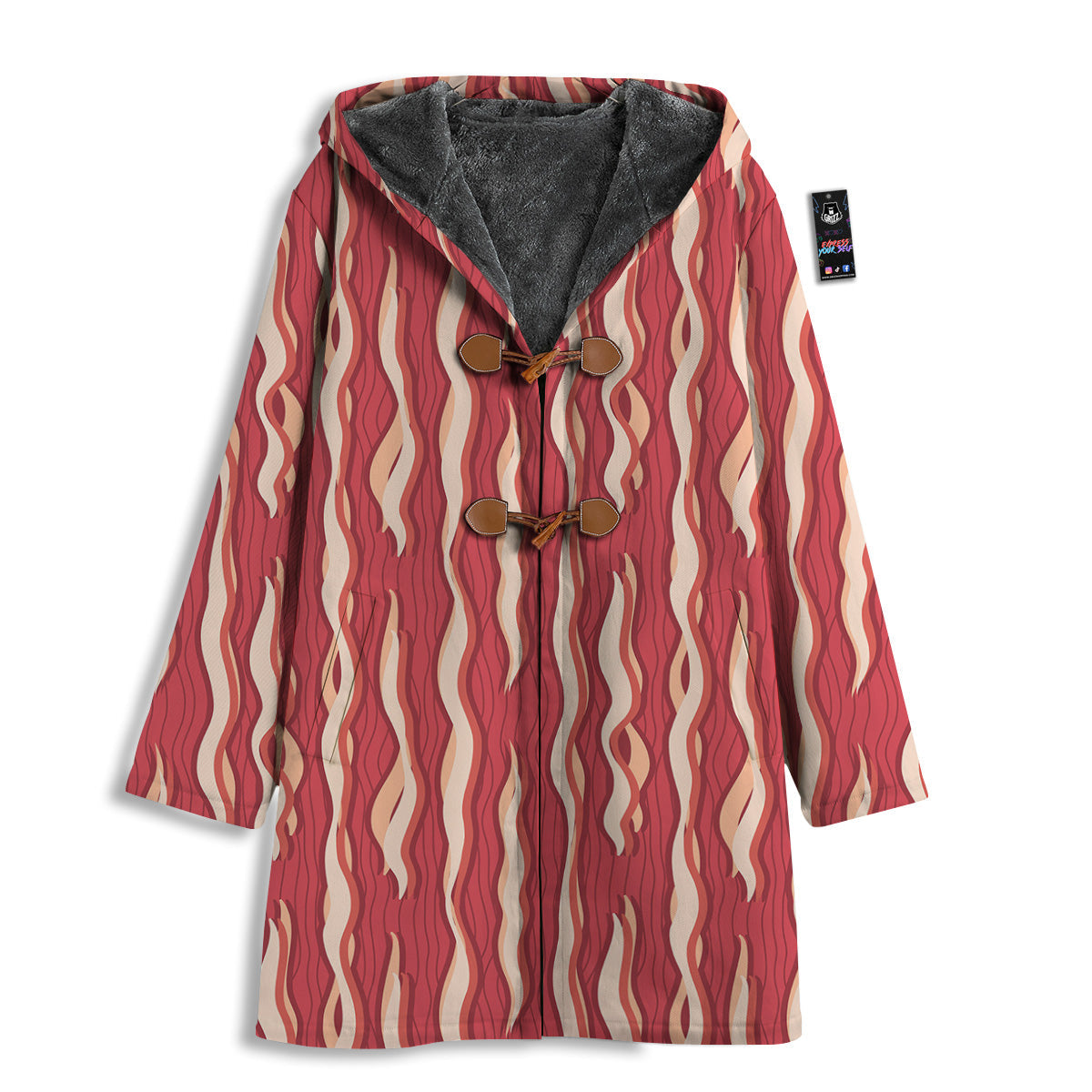 Bacon Texture Print Pattern Men's Windbreaker Jacket-grizzshop