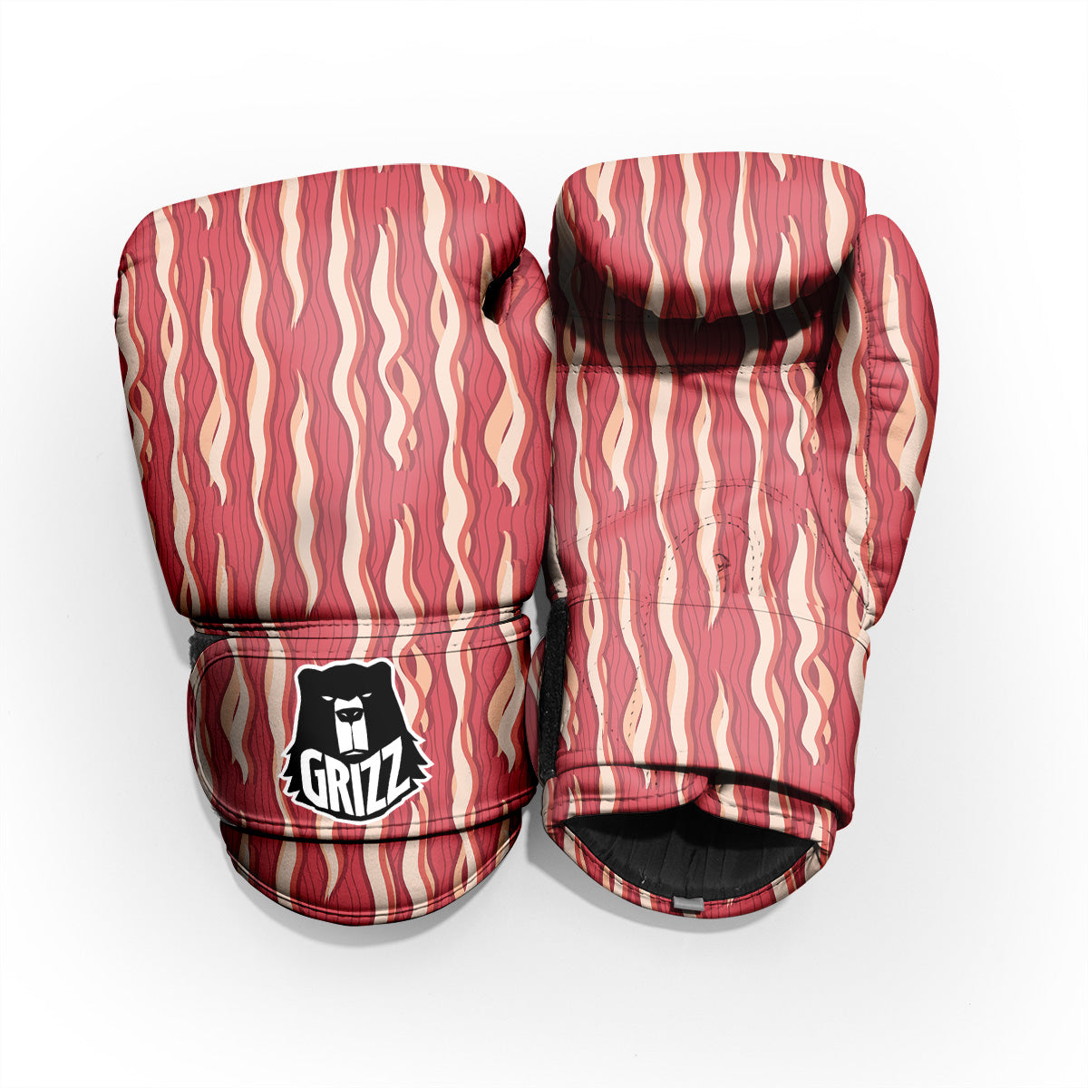 Bacon Texture Print Pattern Pro Boxing Glove