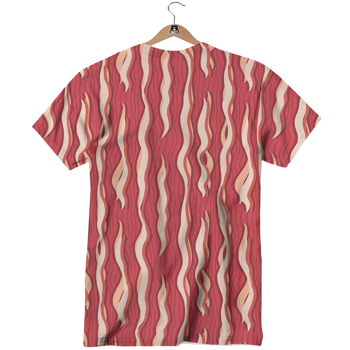 Bacon Texture Print Pattern T-Shirt-grizzshop