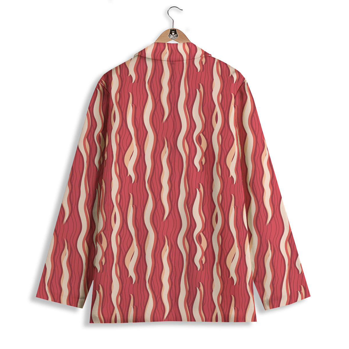 Bacon Texture Print Pattern Women's Blazer-grizzshop