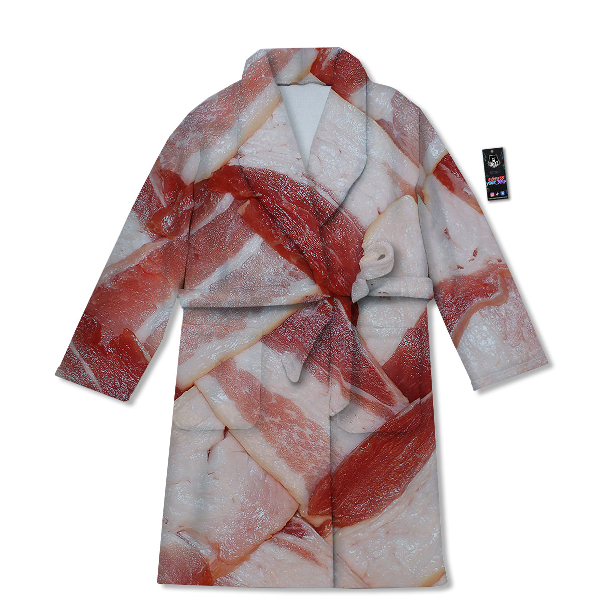 Bacon Weaving Print Bathrobe-grizzshop
