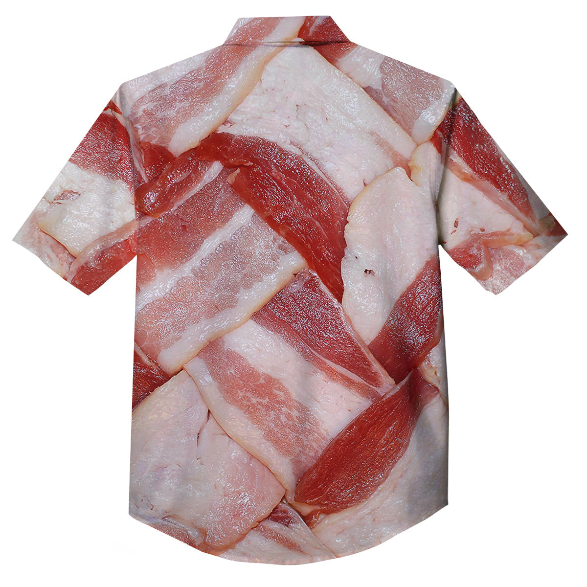 Bacon Weaving Print Button Up Shirt-grizzshop