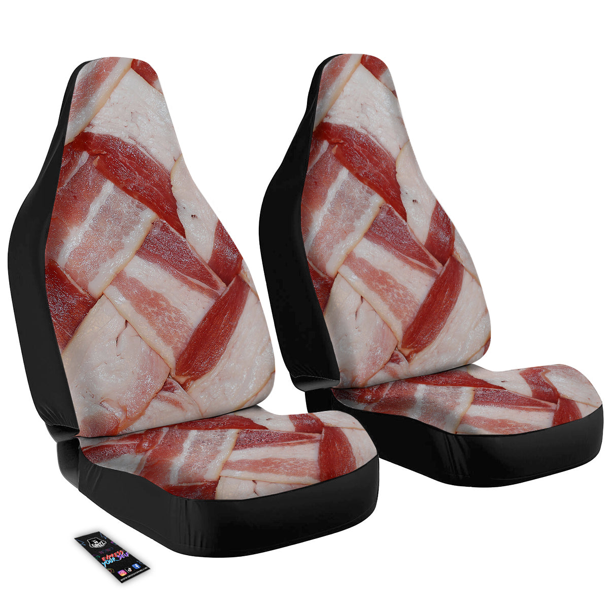 Bacon Weaving Print Car Seat Covers-grizzshop