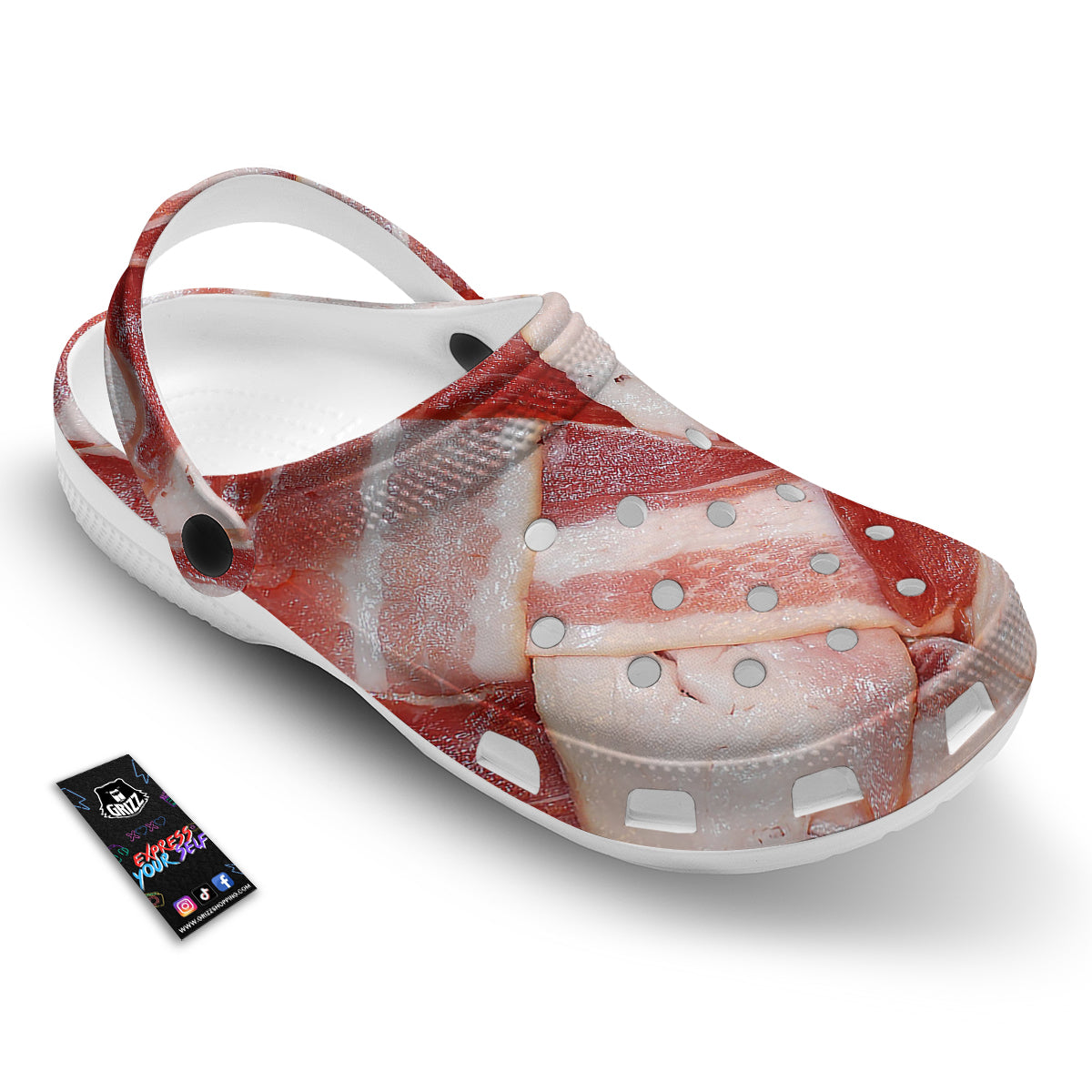 Bacon Weaving Print Clog-grizzshop