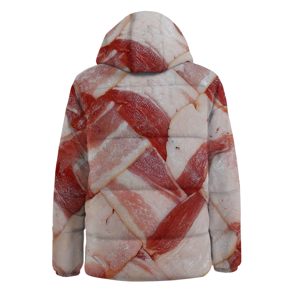 Bacon Weaving Print Down Jacket-grizzshop