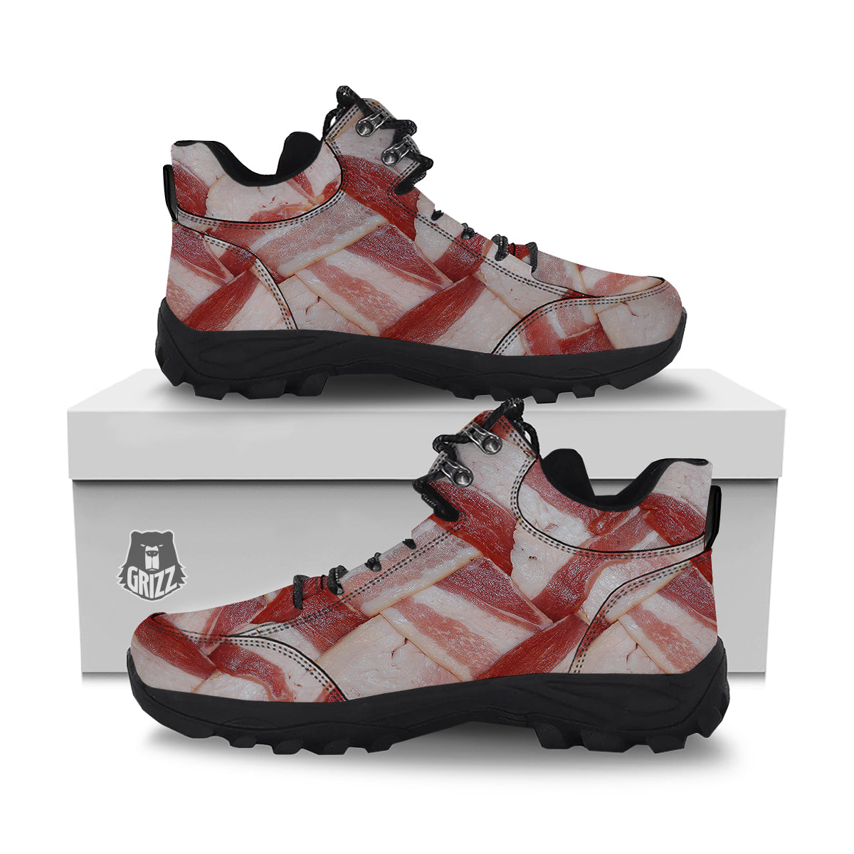 Bacon Weaving Print Hiking Shoes-grizzshop