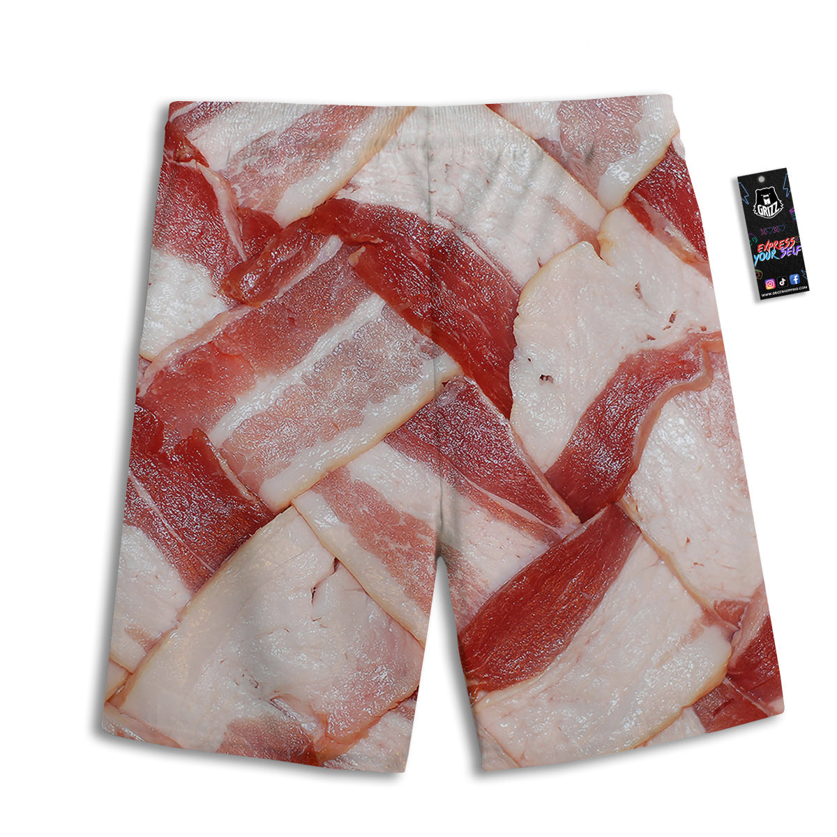 Bacon Weaving Print Men's Athletic Shorts