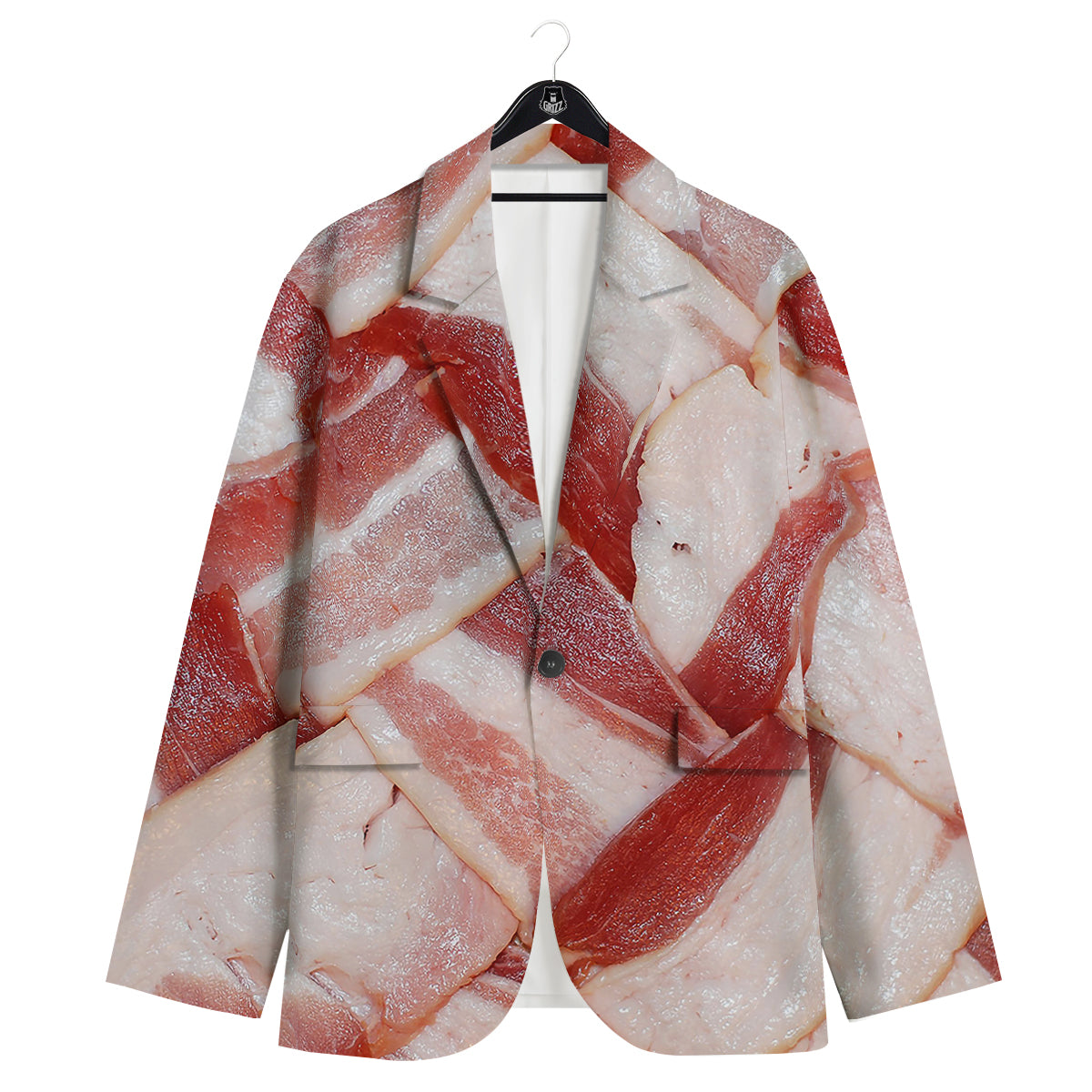 Bacon Weaving Print Men's Sport Coat-grizzshop