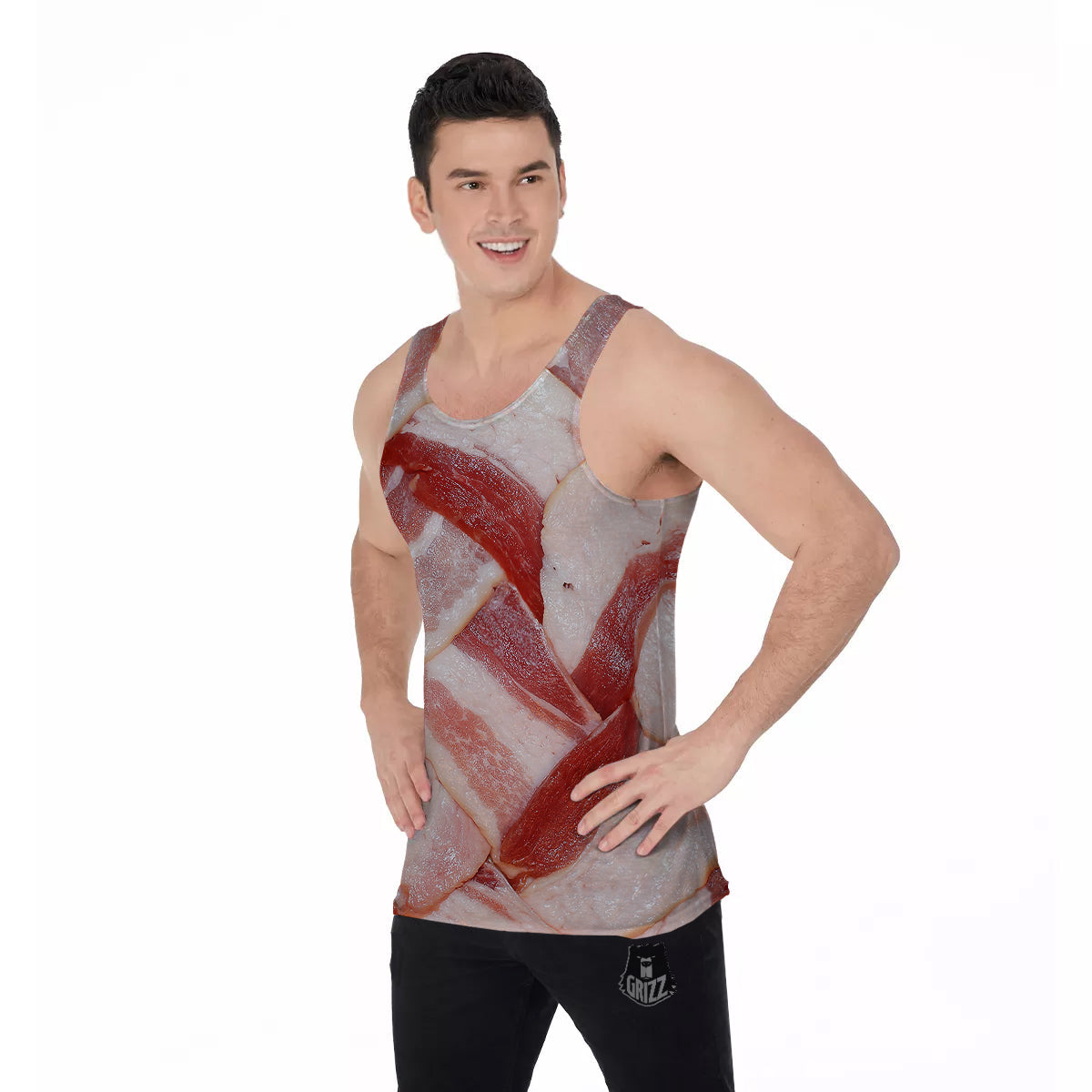 Bacon Weaving Print Men's Tank Top-grizzshop
