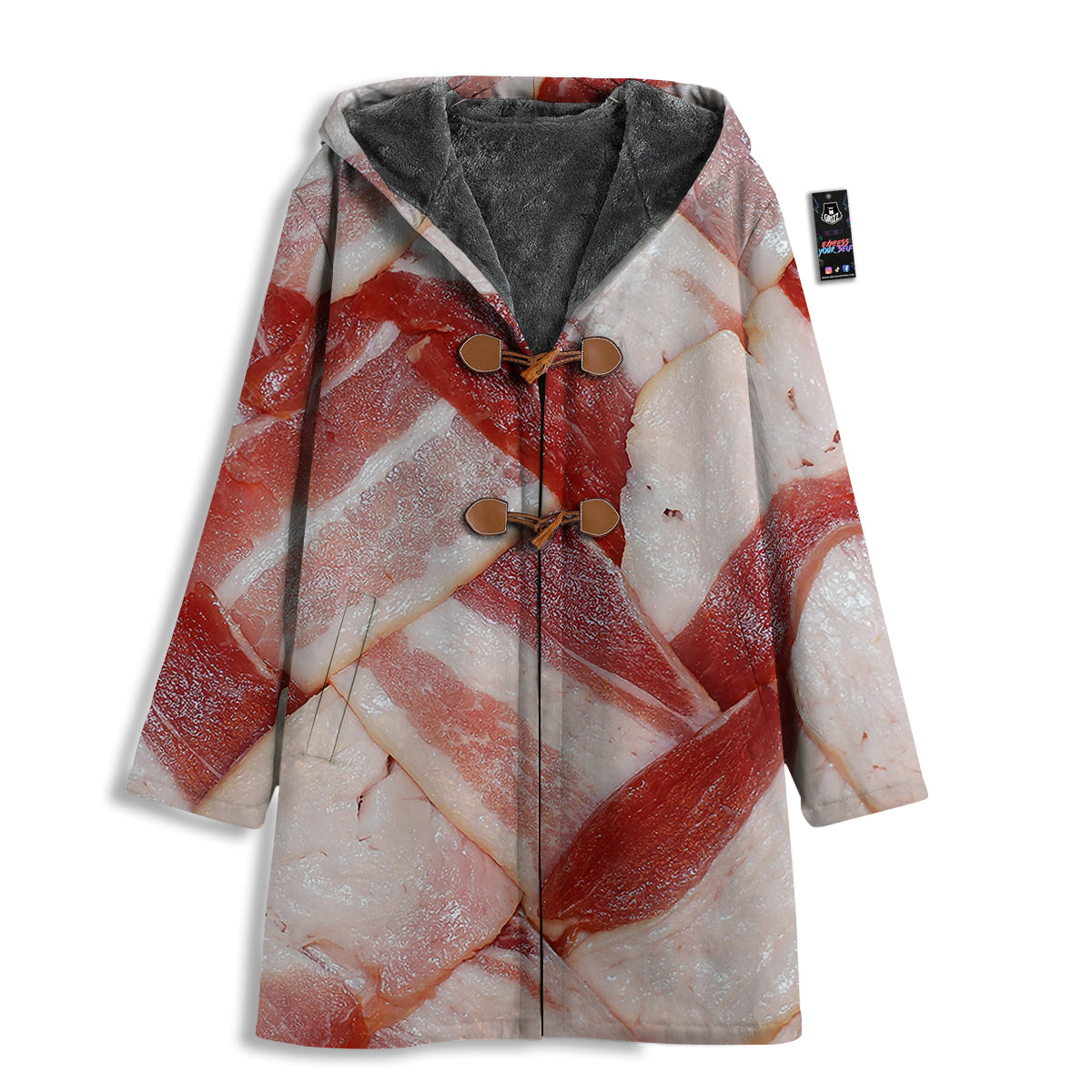 Bacon Weaving Print Men's Windbreaker Jacket-grizzshop