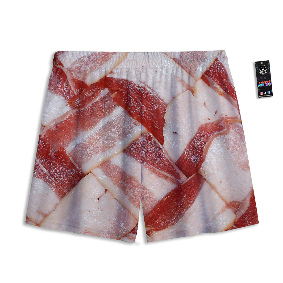 Bacon Weaving Print Mesh Shorts