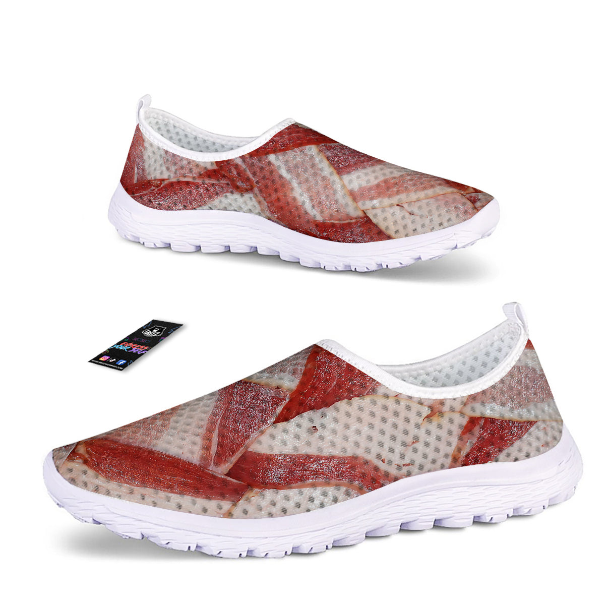 Bacon Weaving Print Nurse Shoes-grizzshop