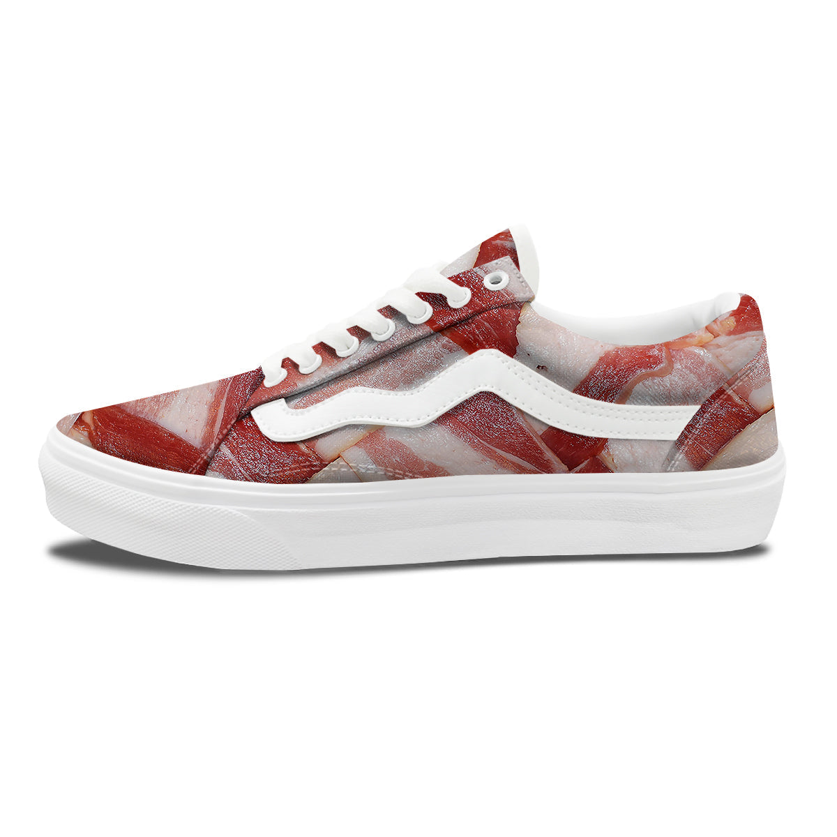 Bacon Weaving Print Skate Shoes-grizzshop