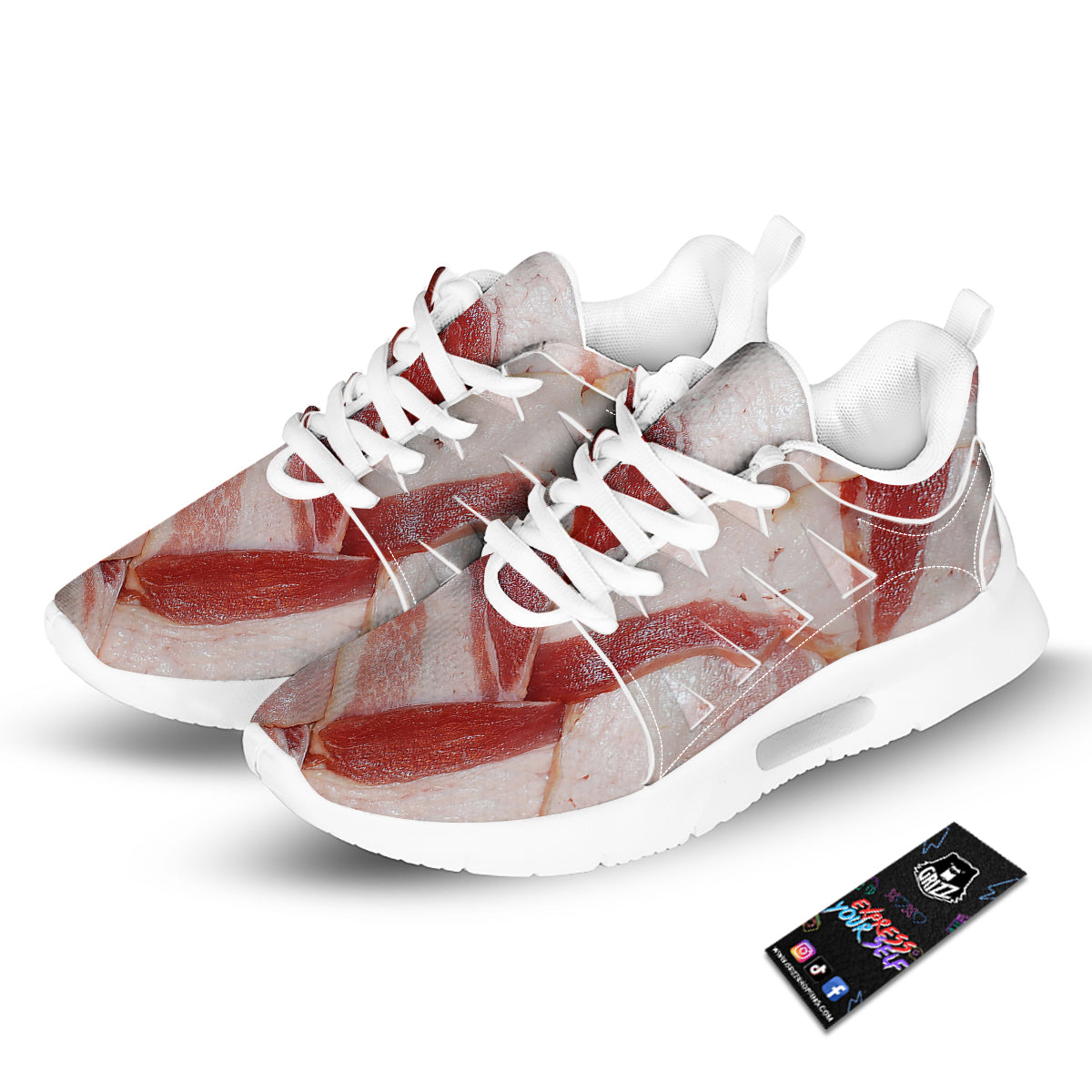 Bacon Weaving Print Tennis Shoes-grizzshop