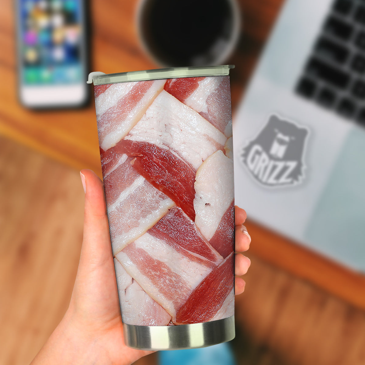 Bacon Weaving Print Tumbler-grizzshop