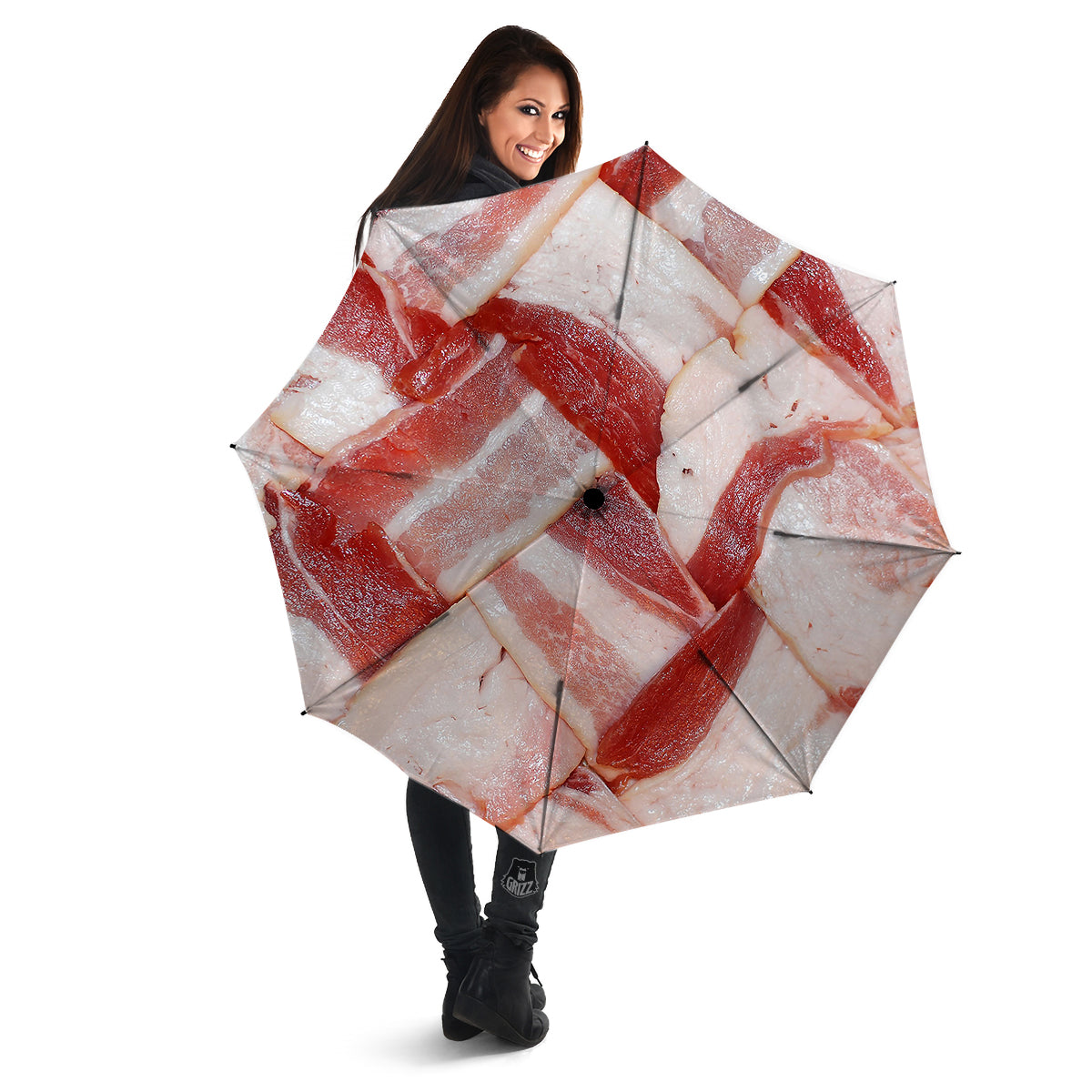 Bacon Weaving Print Umbrella-grizzshop