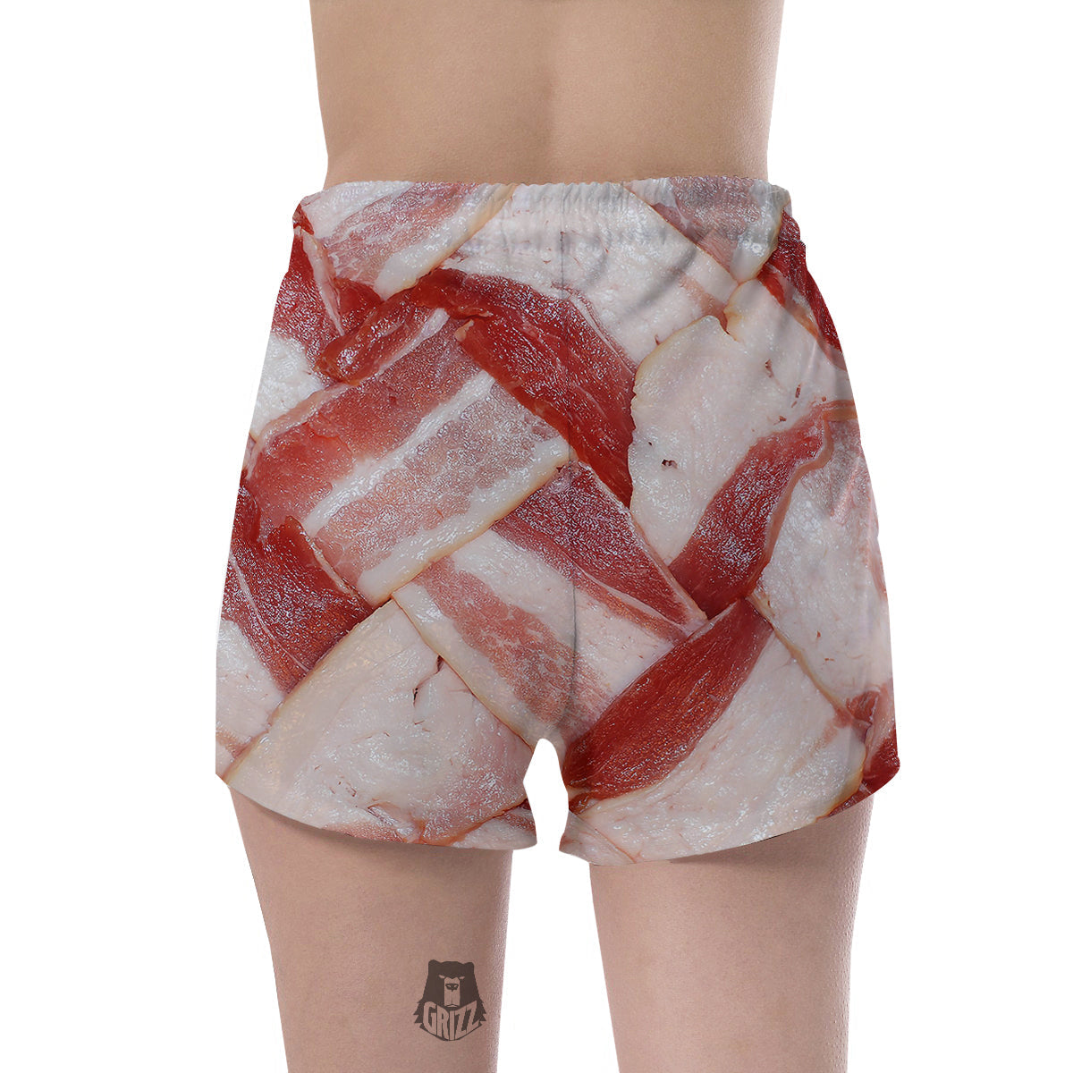 Bacon Weaving Print Women's Shorts-grizzshop