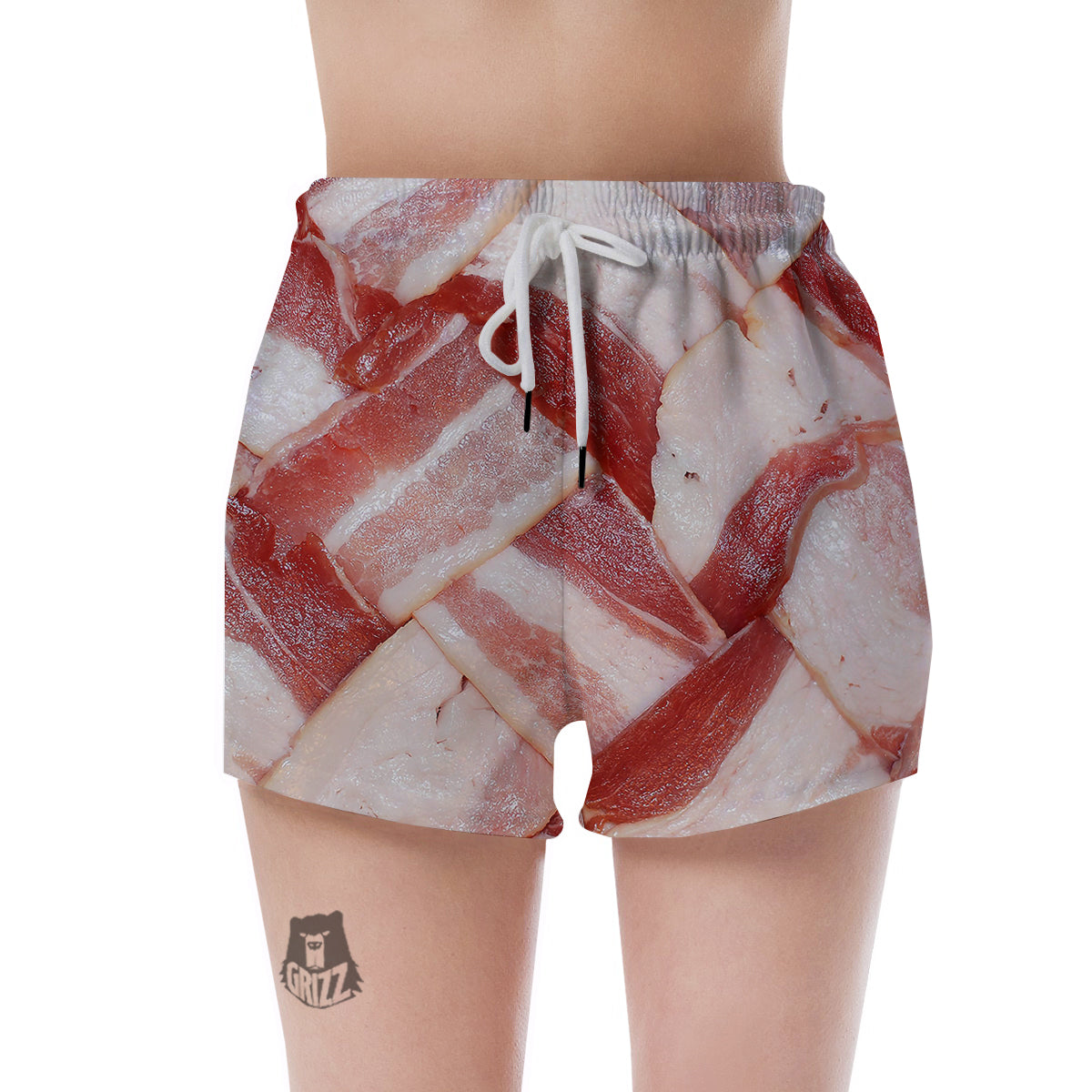 Bacon Weaving Print Women's Shorts-grizzshop