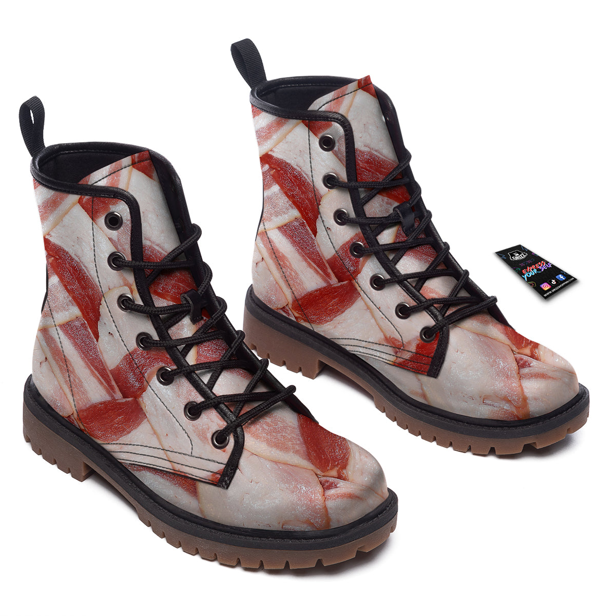 Bacon Weaving Print Work Boots-grizzshop