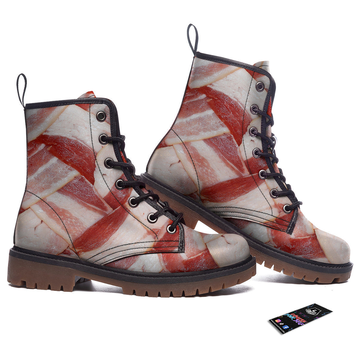 Bacon Weaving Print Work Boots-grizzshop