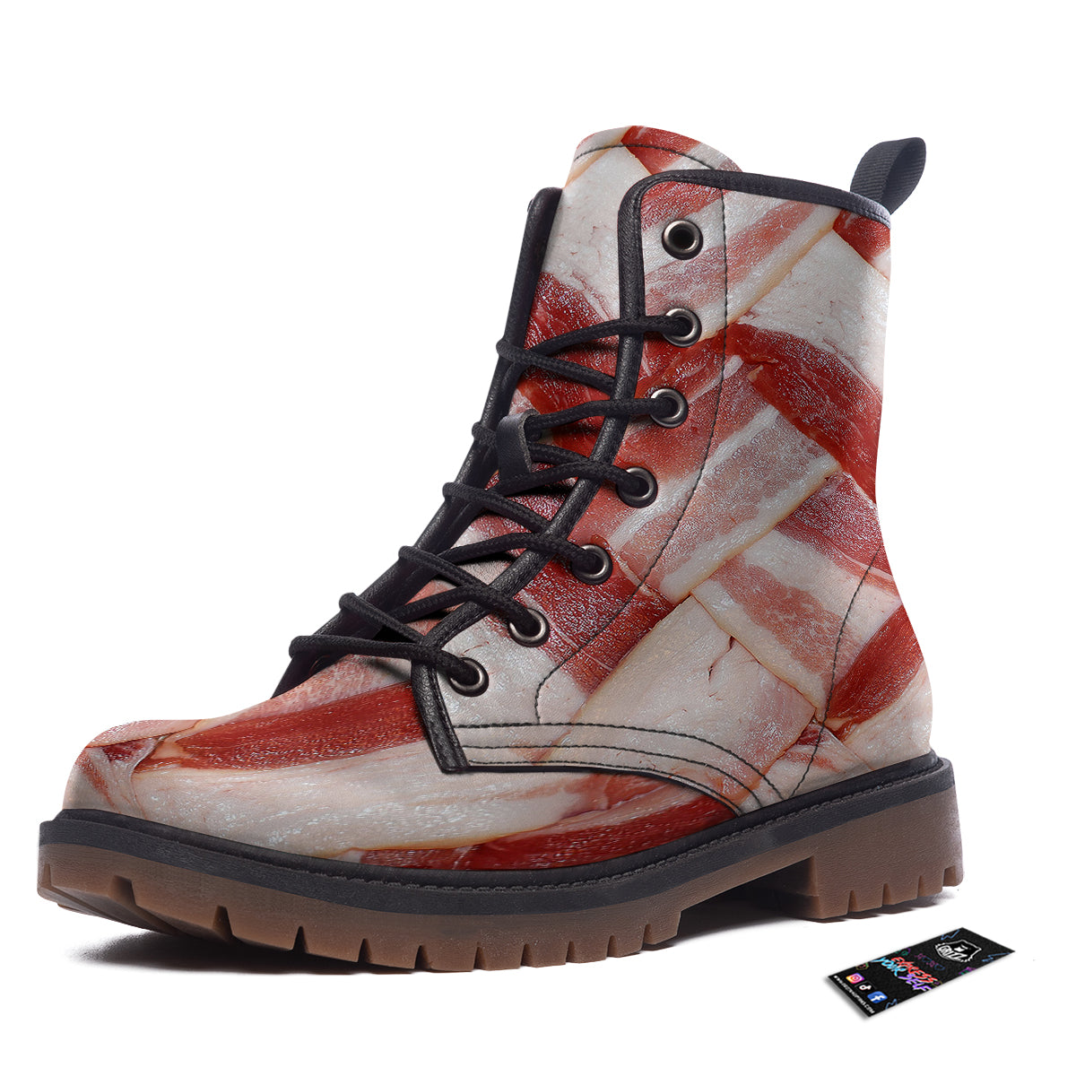 Bacon Weaving Print Work Boots-grizzshop