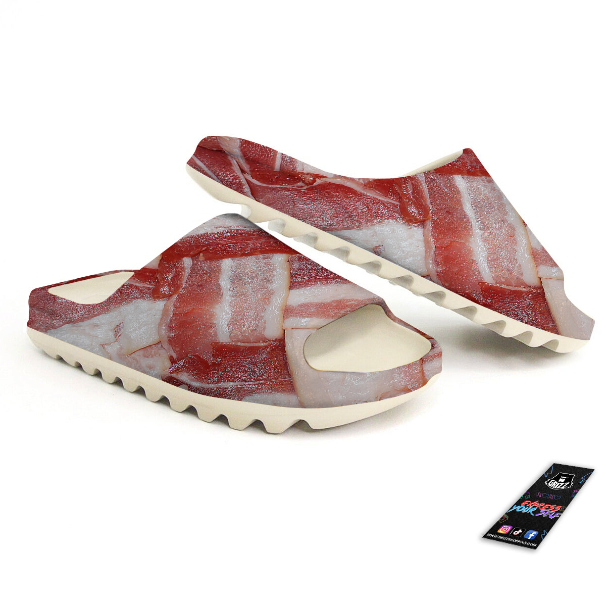 Bacon Weaving Print Sandals-grizzshop