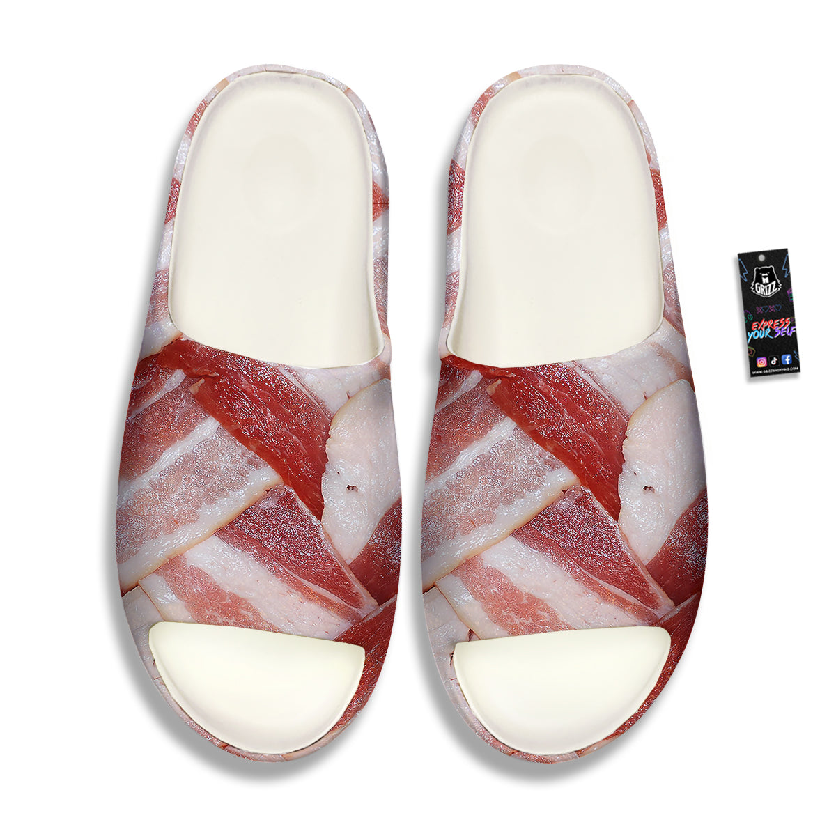 Bacon Weaving Print Sandals-grizzshop