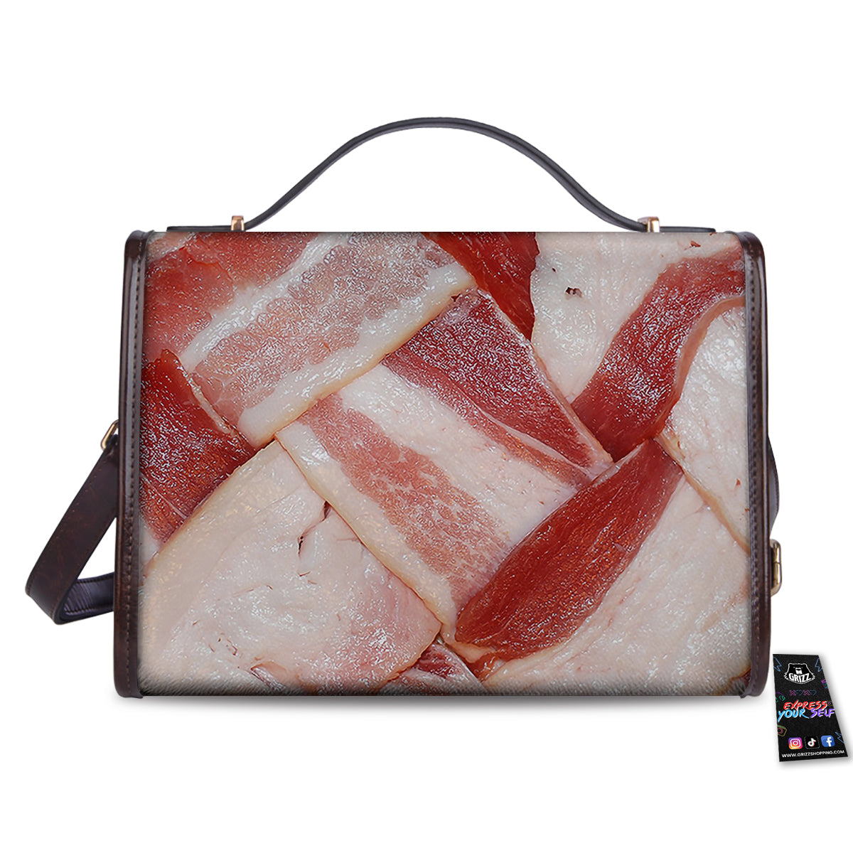Bacon Weaving Print Women's Satchel Bag