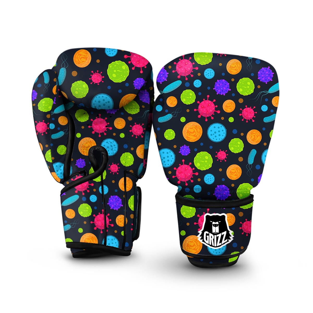 Bacteria Virus Pattern Print Boxing Gloves-grizzshop