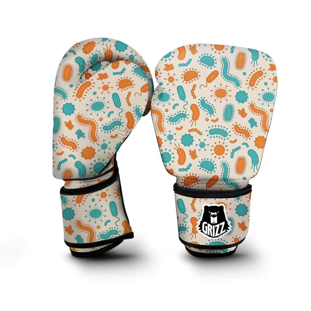 Bacteria Virus Print Pattern Boxing Gloves-grizzshop