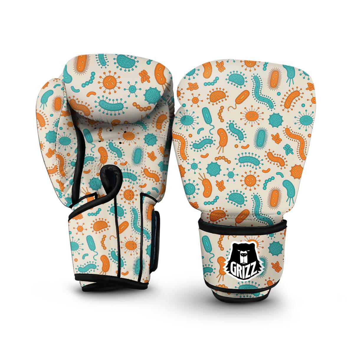 Bacteria Virus Print Pattern Boxing Gloves-grizzshop