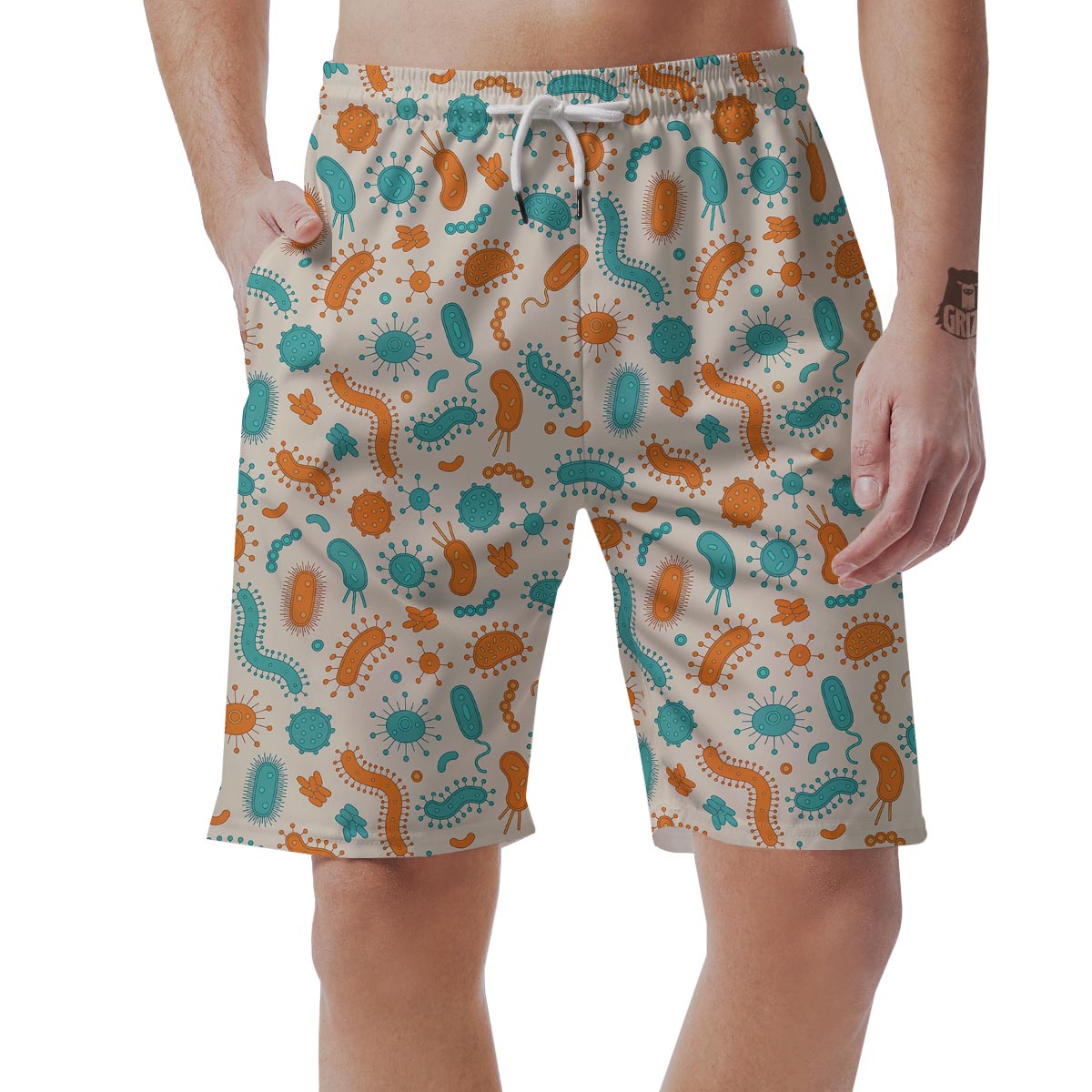 Bacteria Virus Print Pattern Men's Shorts-grizzshop