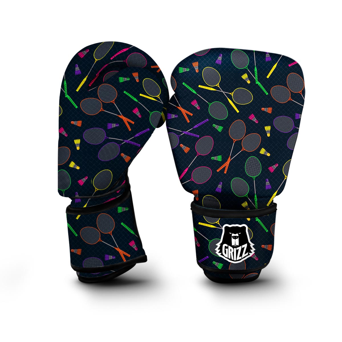 Badminton Colorful Pattern Print Boxing Gloves-grizzshop