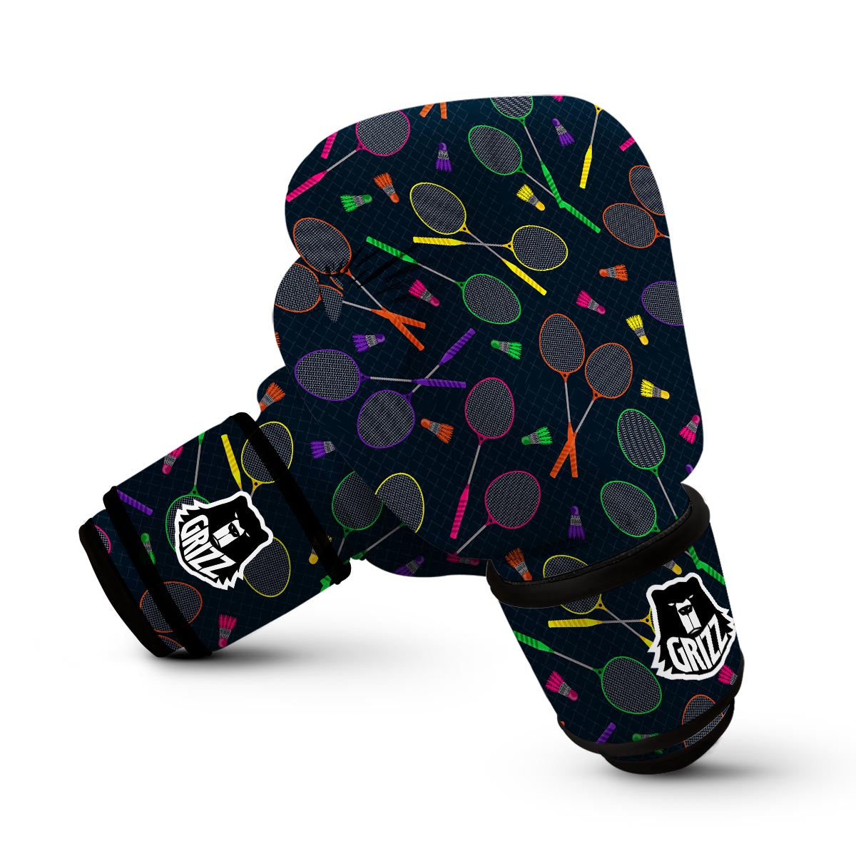 Badminton Colorful Pattern Print Boxing Gloves-grizzshop