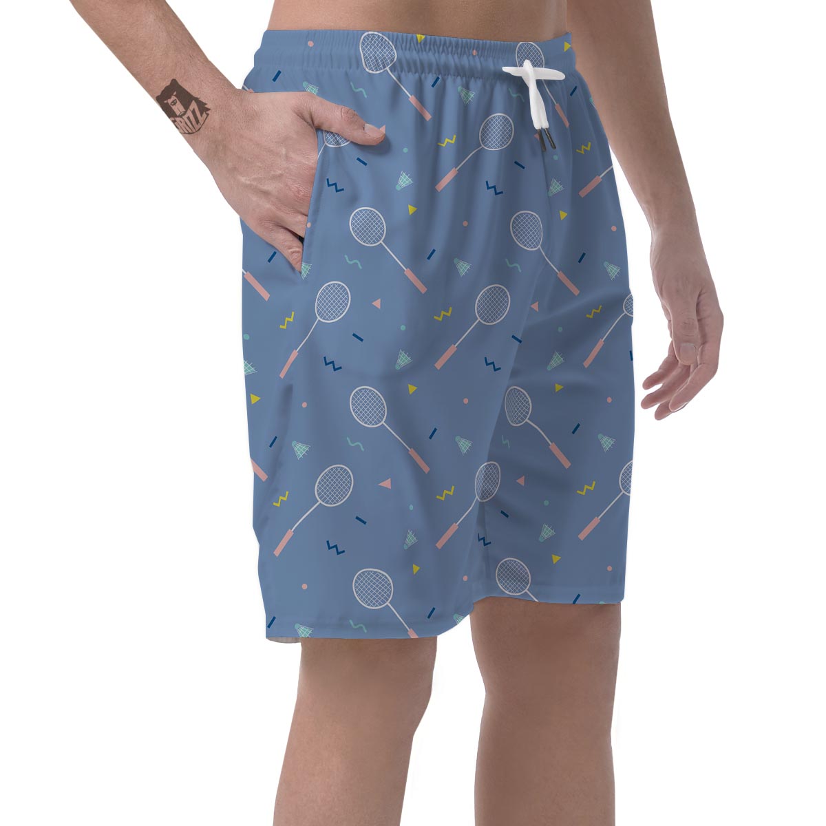 Badminton Cute Print Pattern Men's Shorts-grizzshop