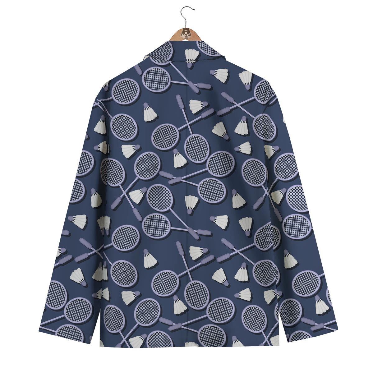 Badminton Pattern Print Men's Blazer-grizzshop