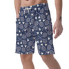 Badminton Pattern Print Men's Shorts-grizzshop