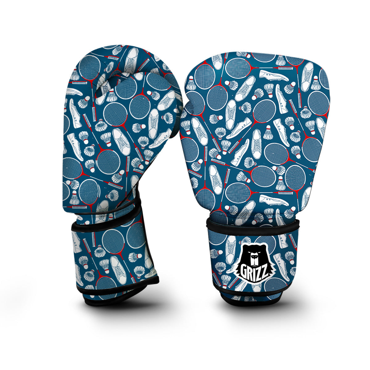 Badminton Print Pattern Boxing Gloves-grizzshop