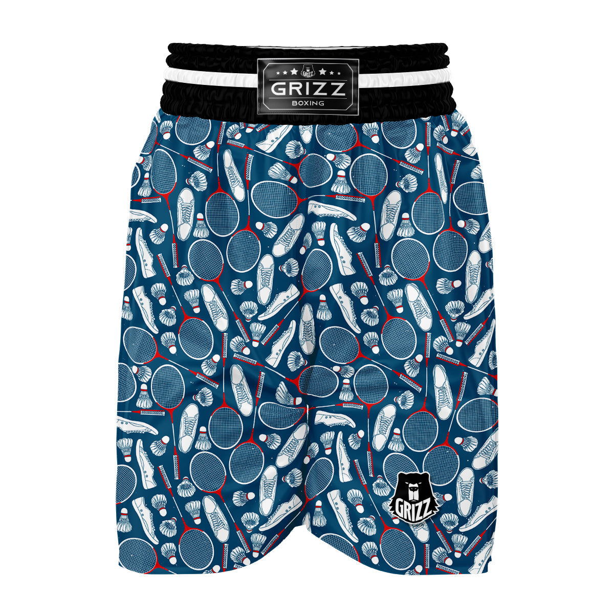 Badminton Print Pattern Boxing Shorts-grizzshop