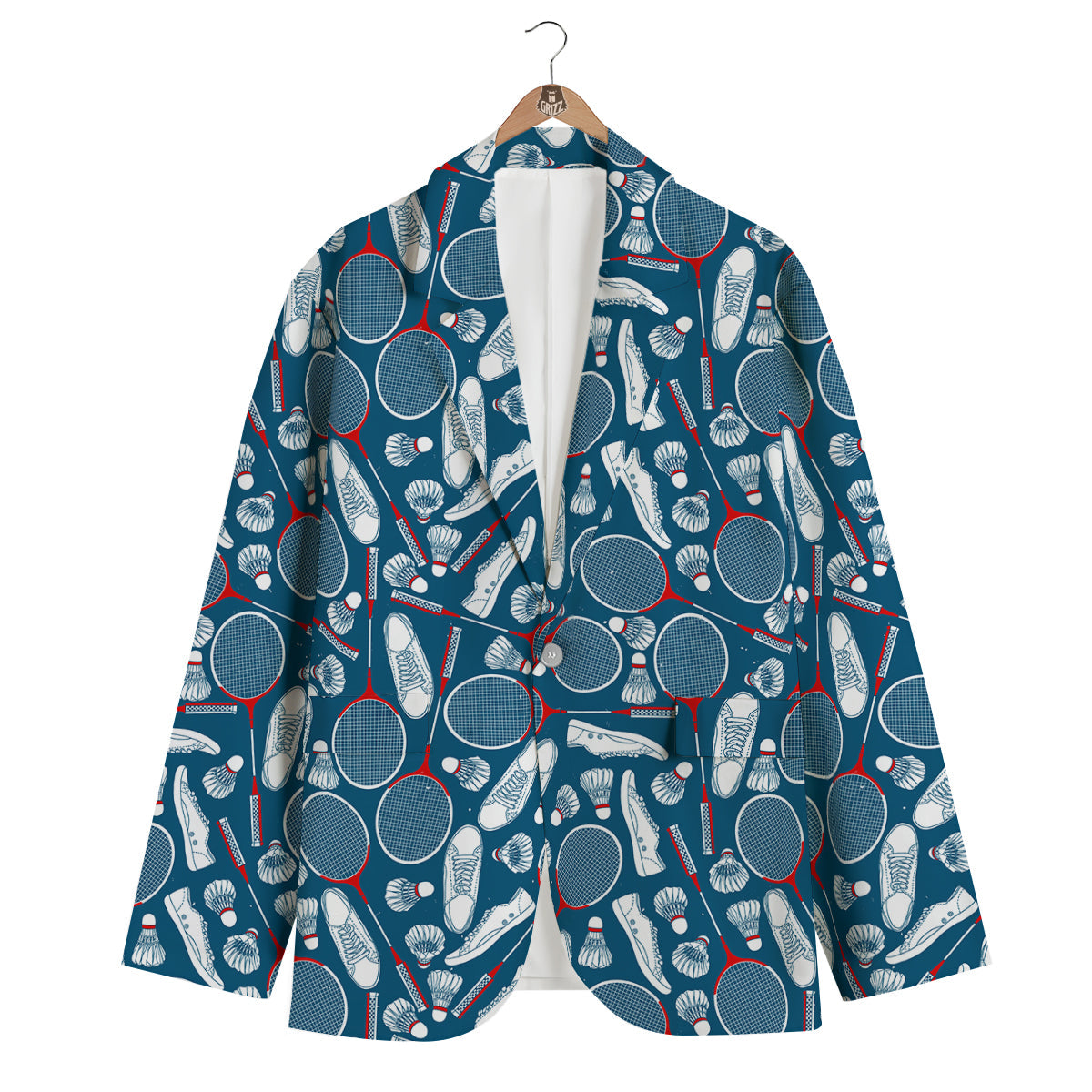 Badminton Print Pattern Men's Blazer-grizzshop