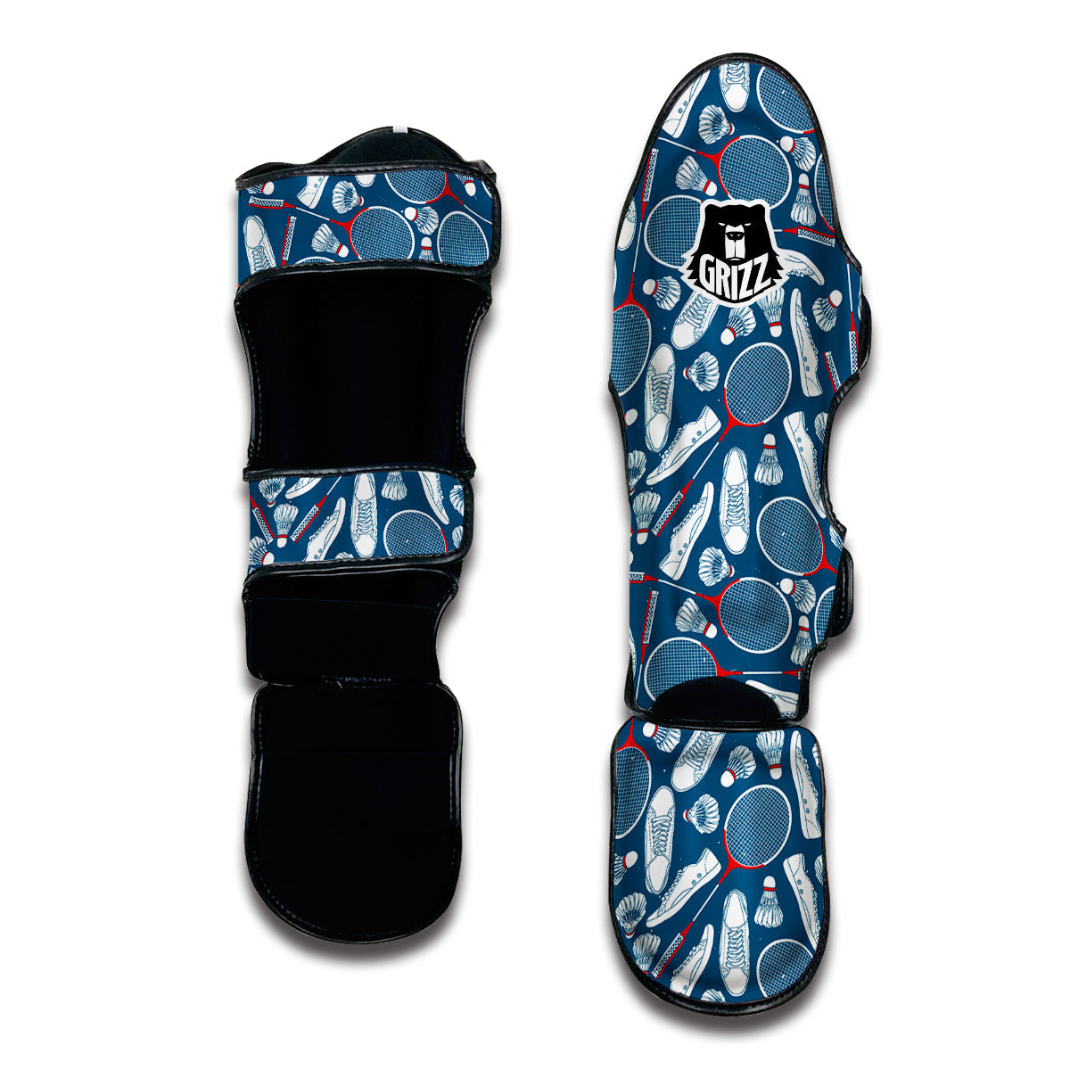 Badminton Print Pattern Muay Thai Shin Guards-grizzshop