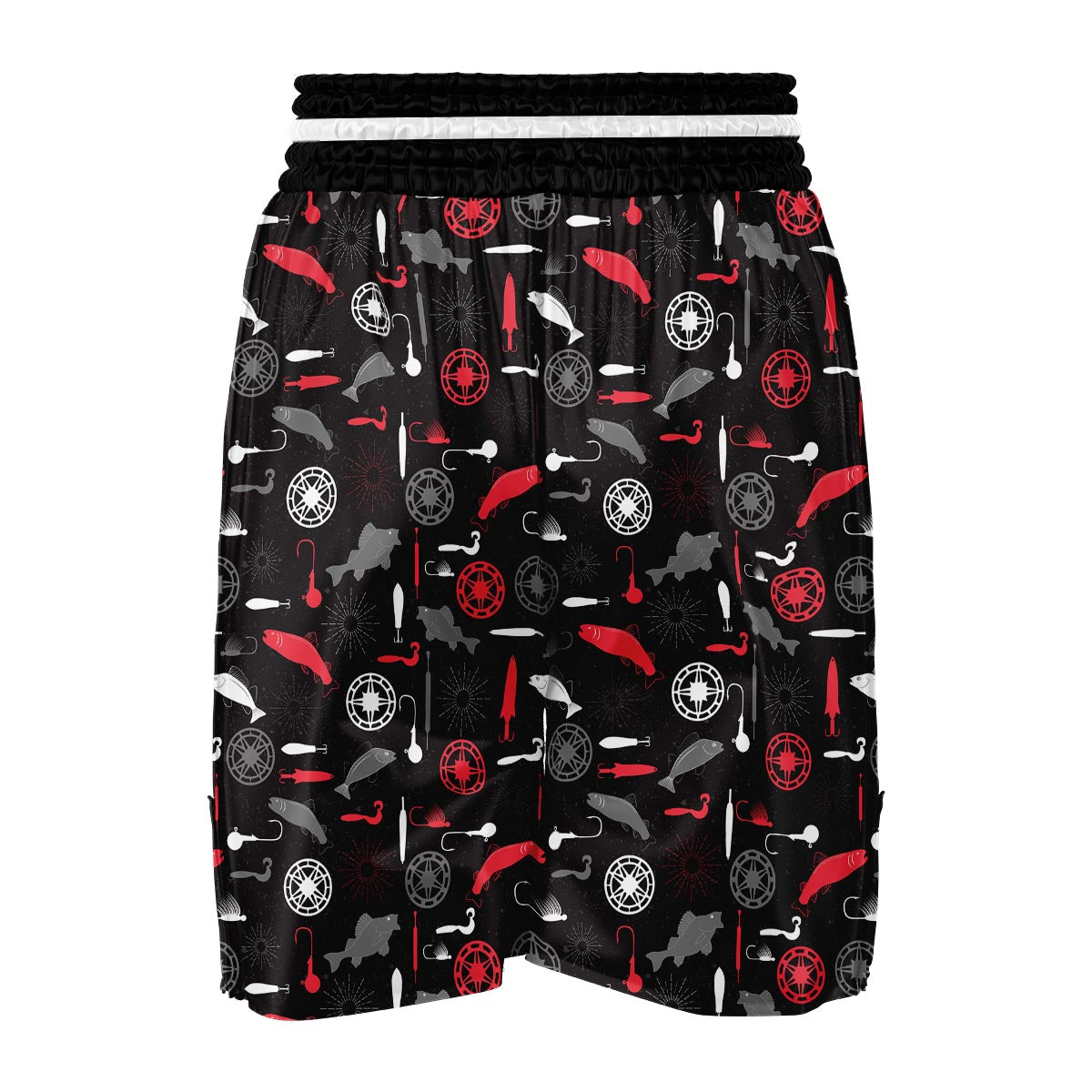 Bait Bass Fishing Pattern Print Boxing Shorts-grizzshop