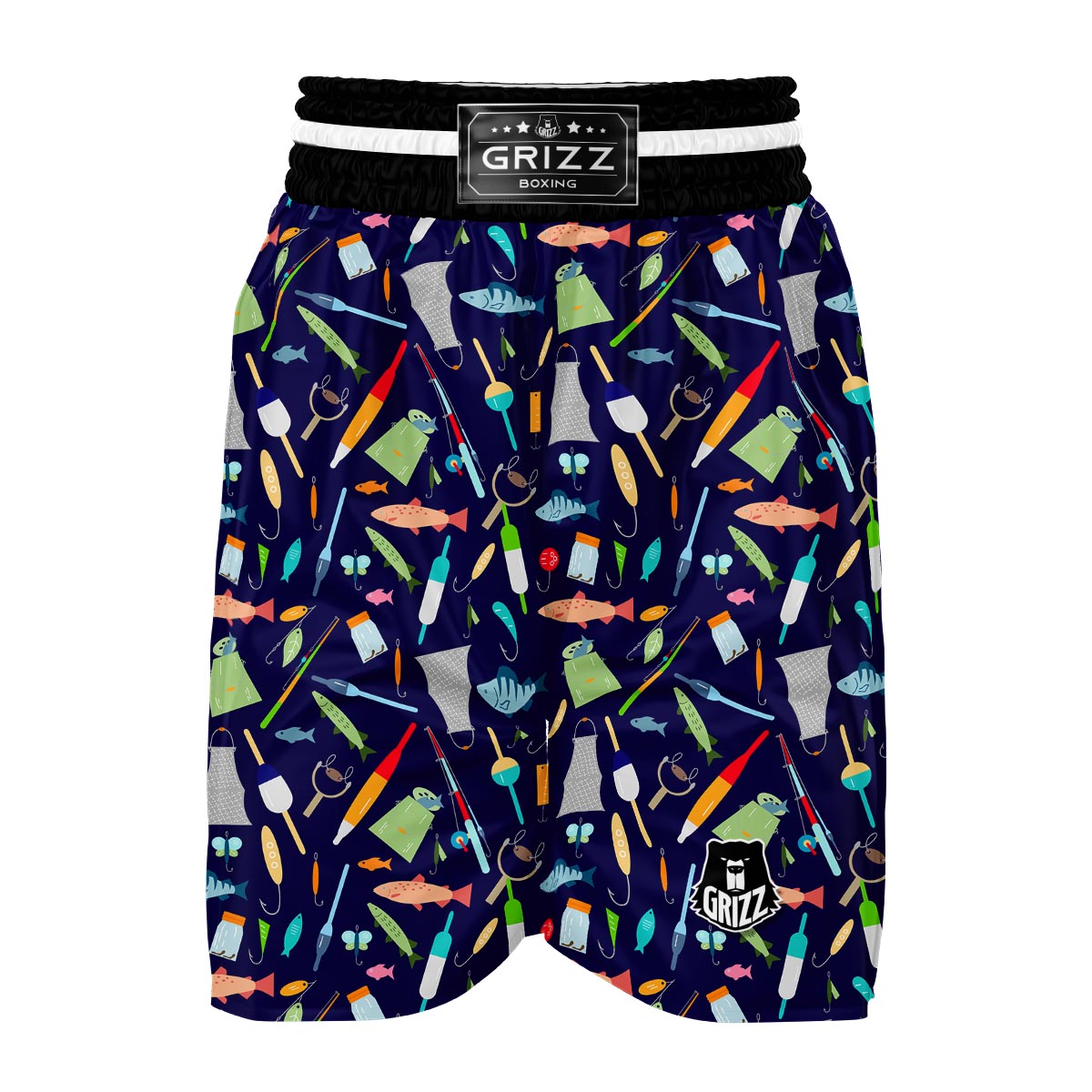 Bait Bass Fishing Print Pattern Boxing Shorts-grizzshop