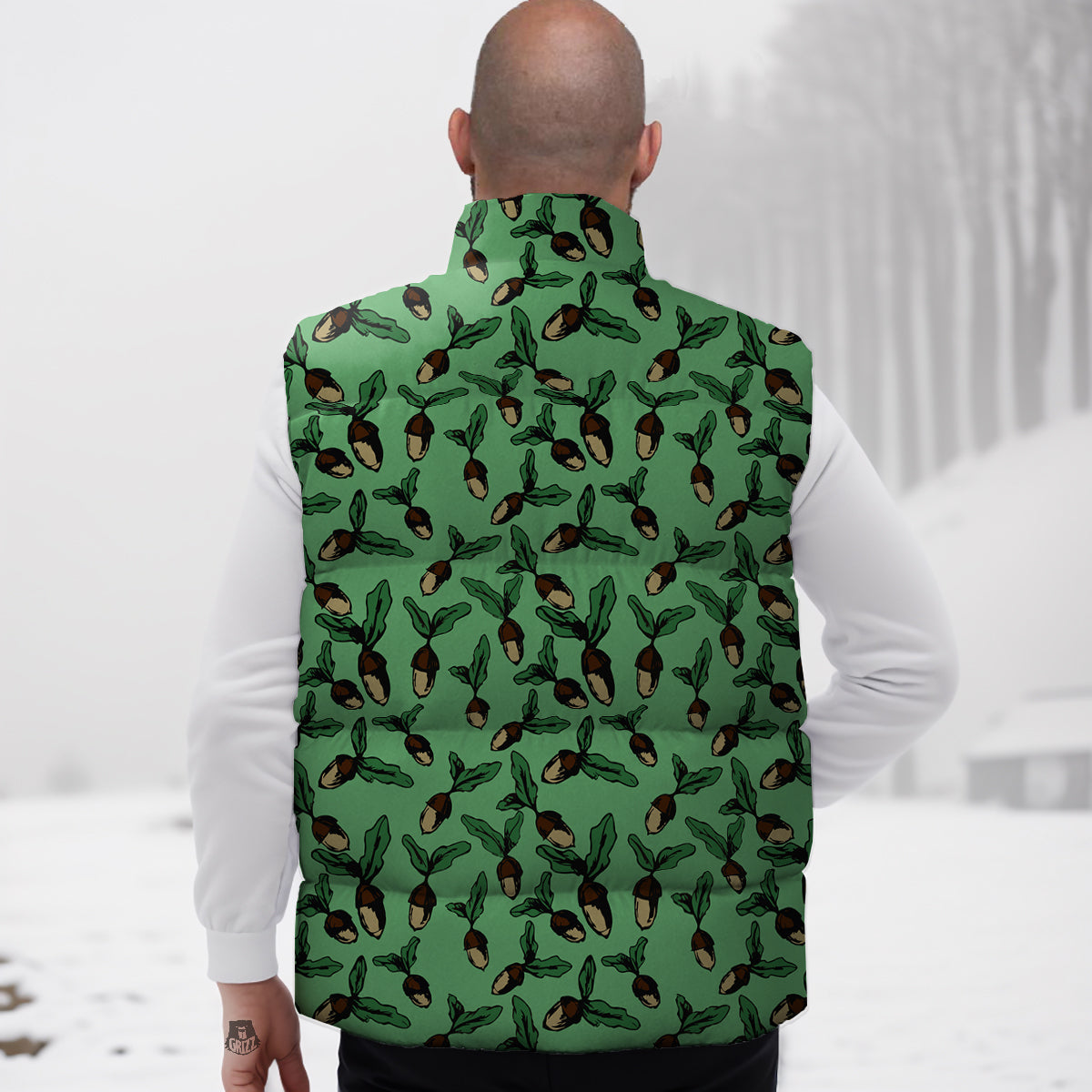 Bait Bass Fishing Print Pattern Down Vest