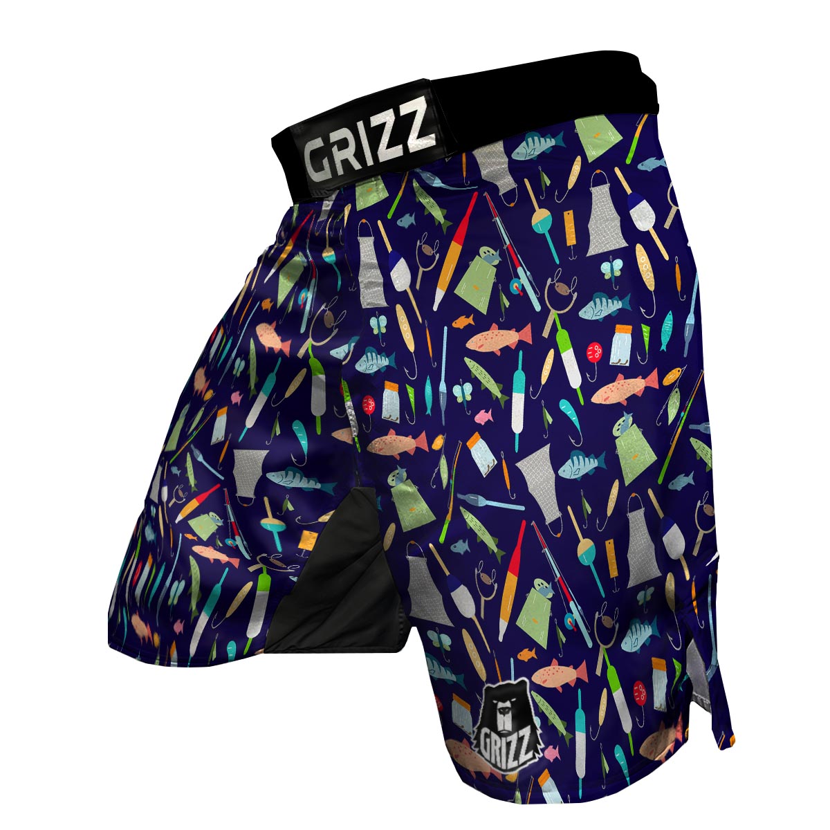 Bait Bass Fishing Print Pattern MMA Shorts-grizzshop
