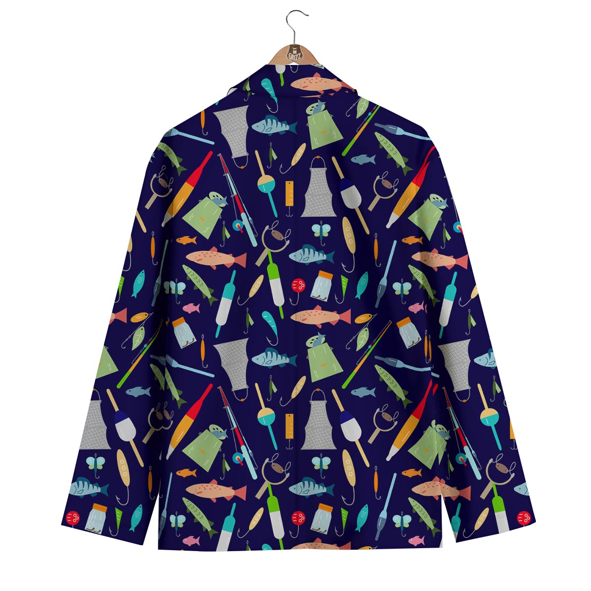Bait Bass Fishing Print Pattern Men's Blazer-grizzshop